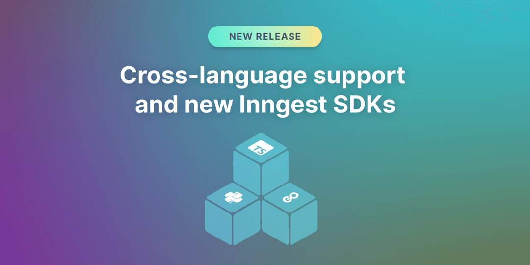 Blog featured image for Cross-language support and new Inngest SDKs